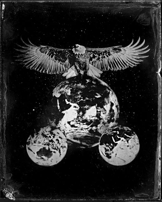 La conquête de l'espace - Un nouvel impérialisme - ferrotype 9x12 cm