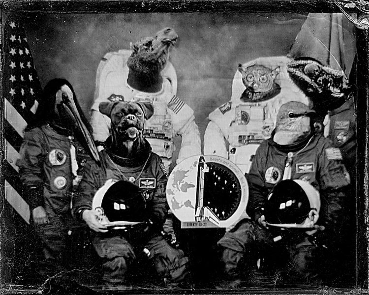 La conquête de l'espace - Une nouvelle ère - ferrotype 9x12 cm - Collection privée